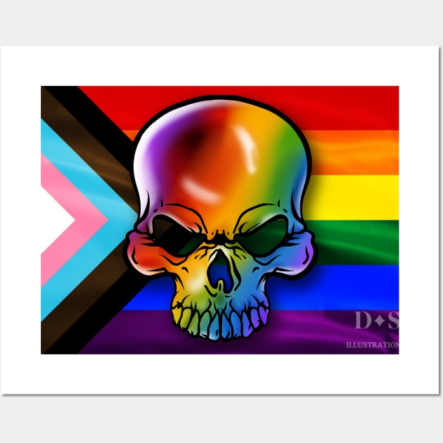 Progressive Flag & Skull Wall Art by Danispolez_illustrations